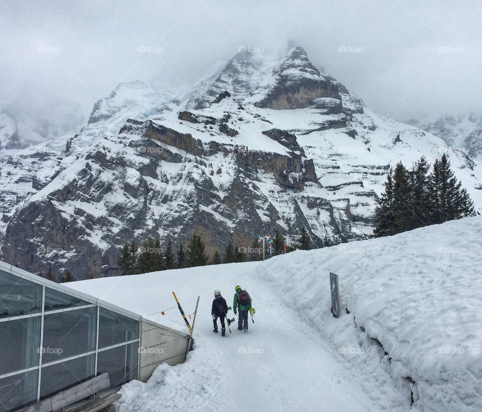 Trekking on snow