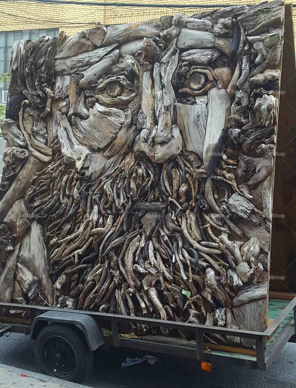 driftwood art of portrait