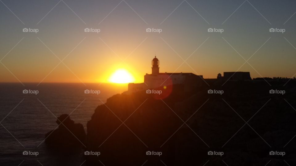 Cabo Sao Vicente, Portugal. The last sunset in the continental europe