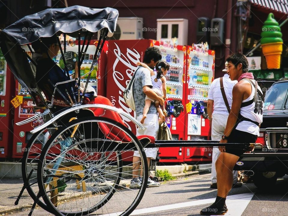 Rickshaw puller in Japan