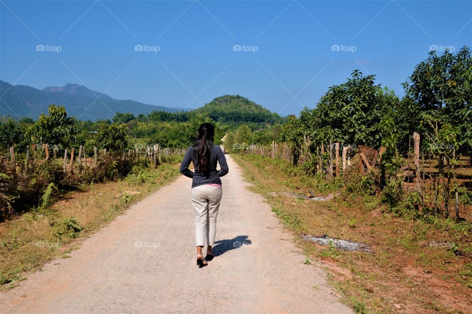 Enjoying at the peaceful quiet countryside