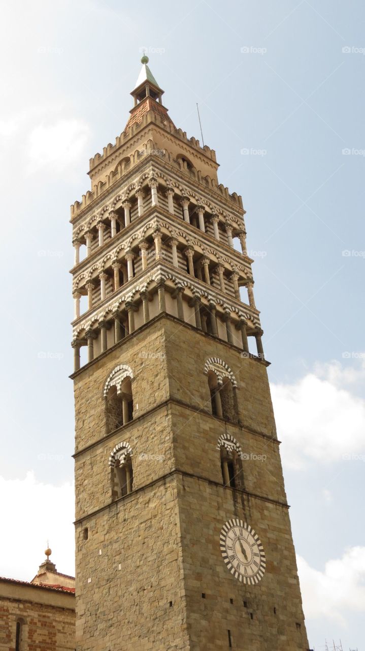 Bell tower in Pistoia. Beatiful example of Italian'art.