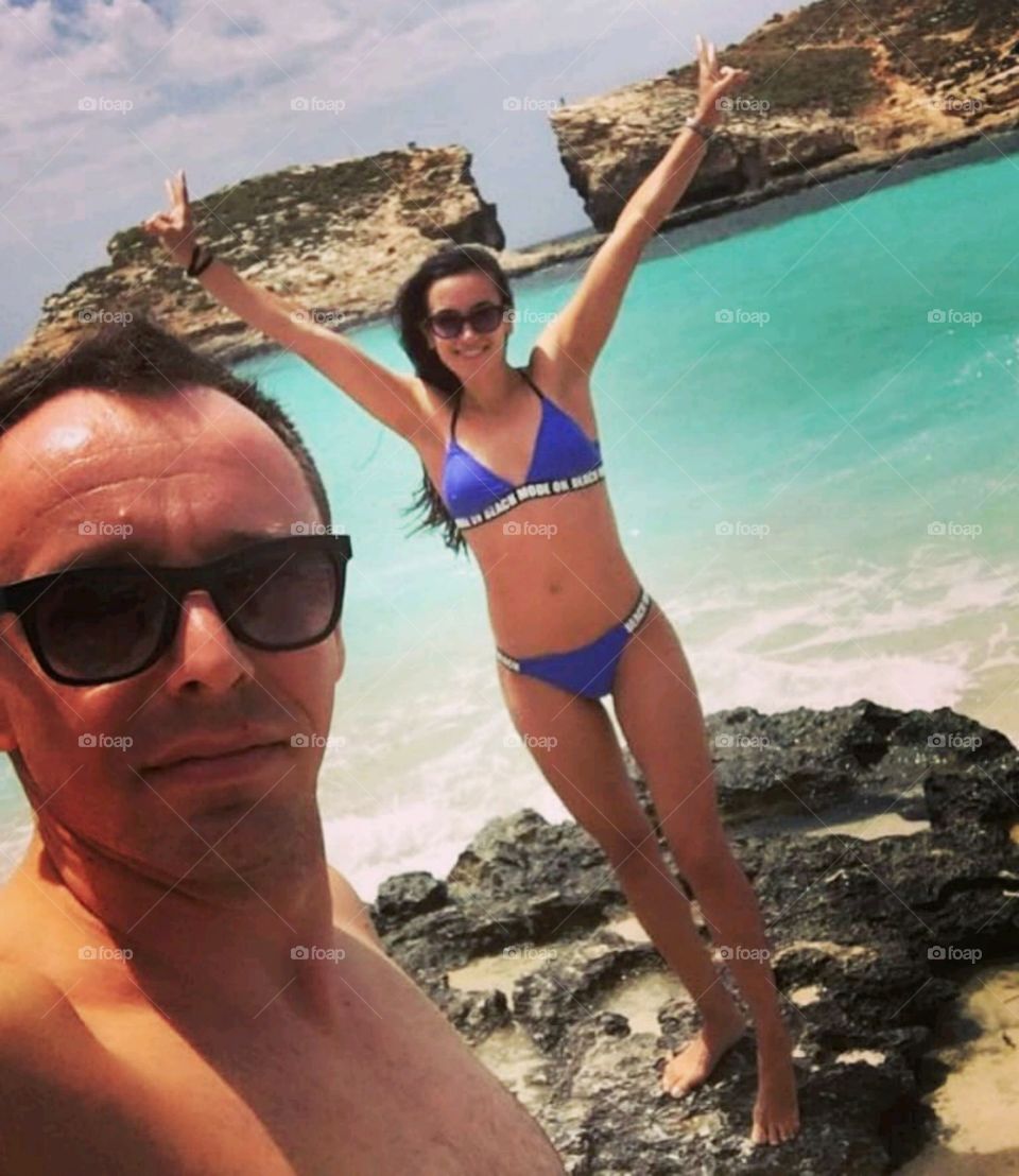 me with my freind in beach so awesome moment