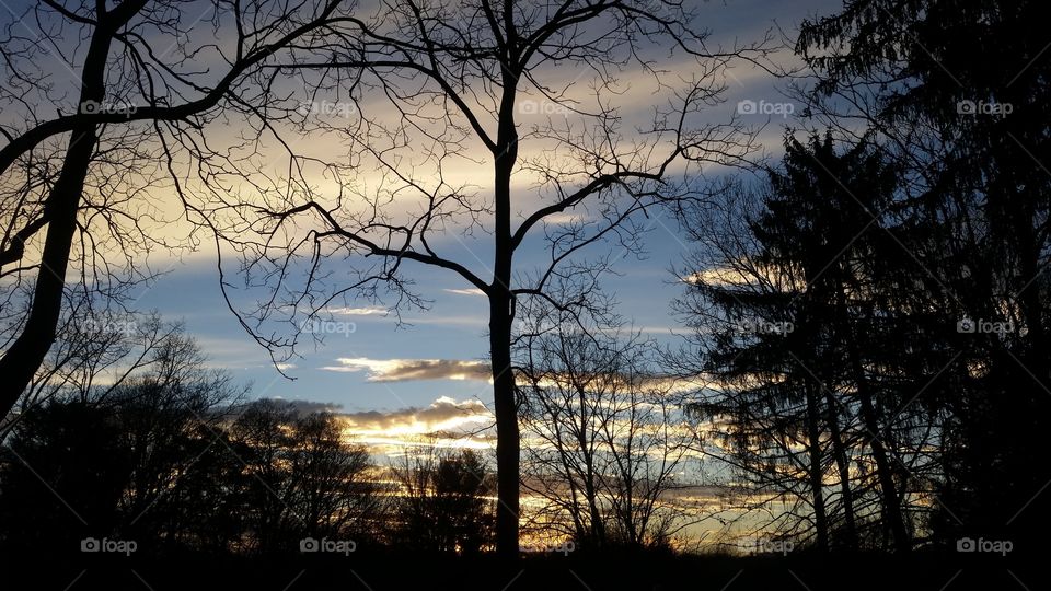 Late afternoon sunset. Beautiful autumn afternoon