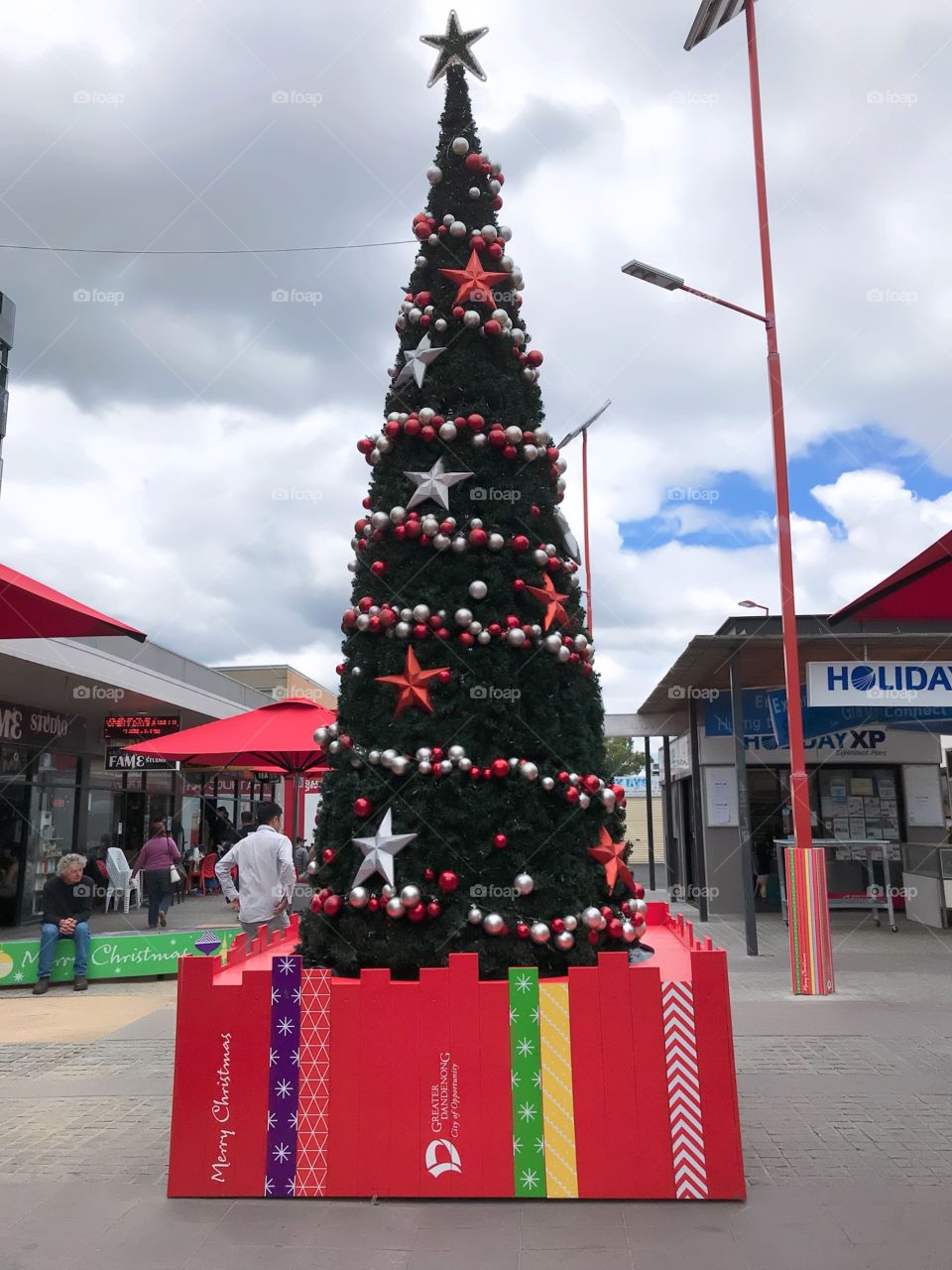 Decorating Christmas Tree at Springvale Market Melbourne Australia 