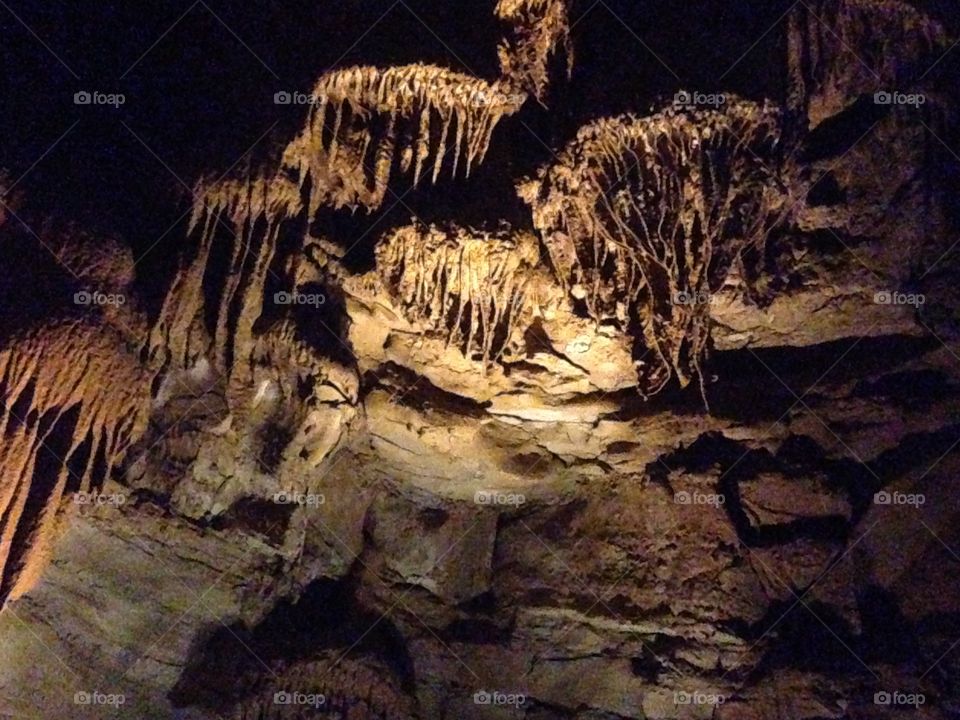Salt pillars in Mammoth Cave Kentucky