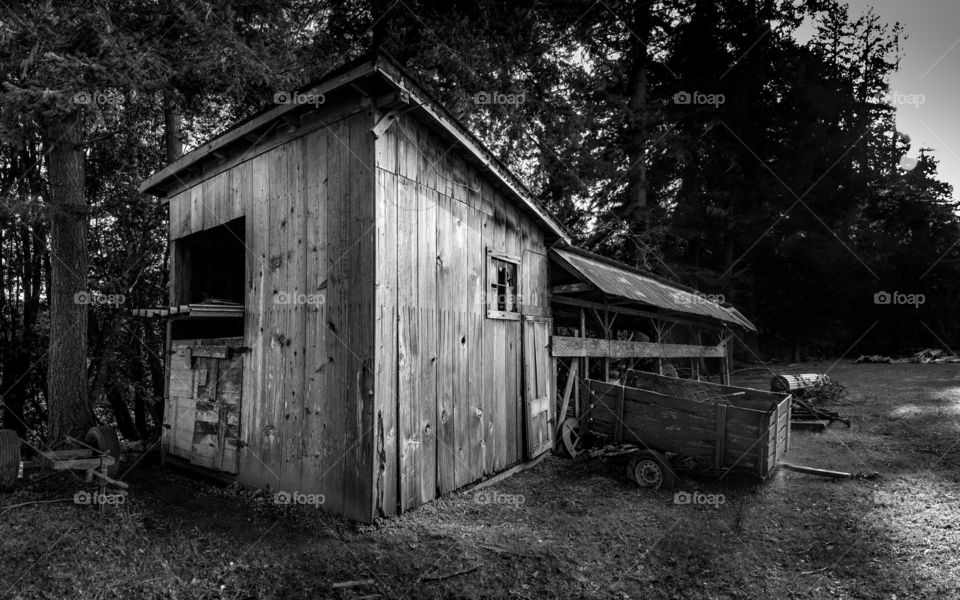 Abandoned wooden barn outdoors