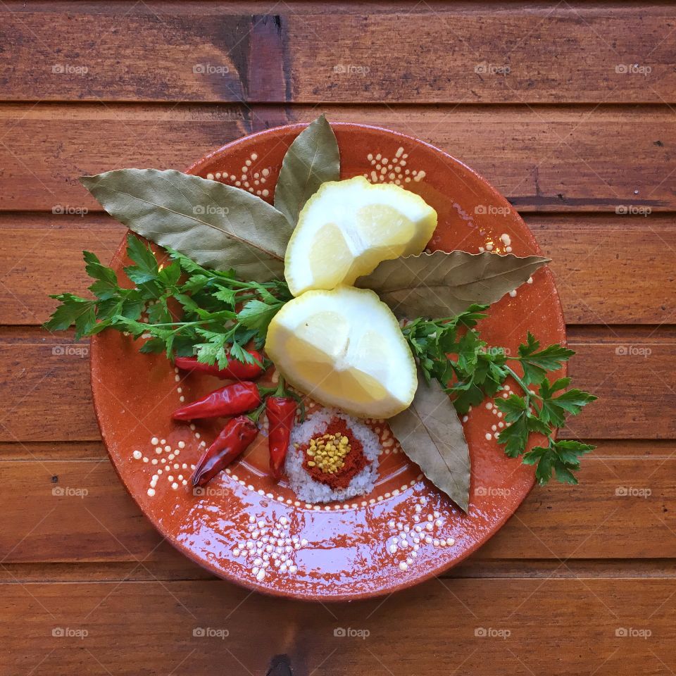 Great dish of spices in amazing background