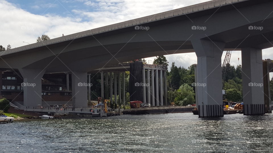 construction office under the bridge