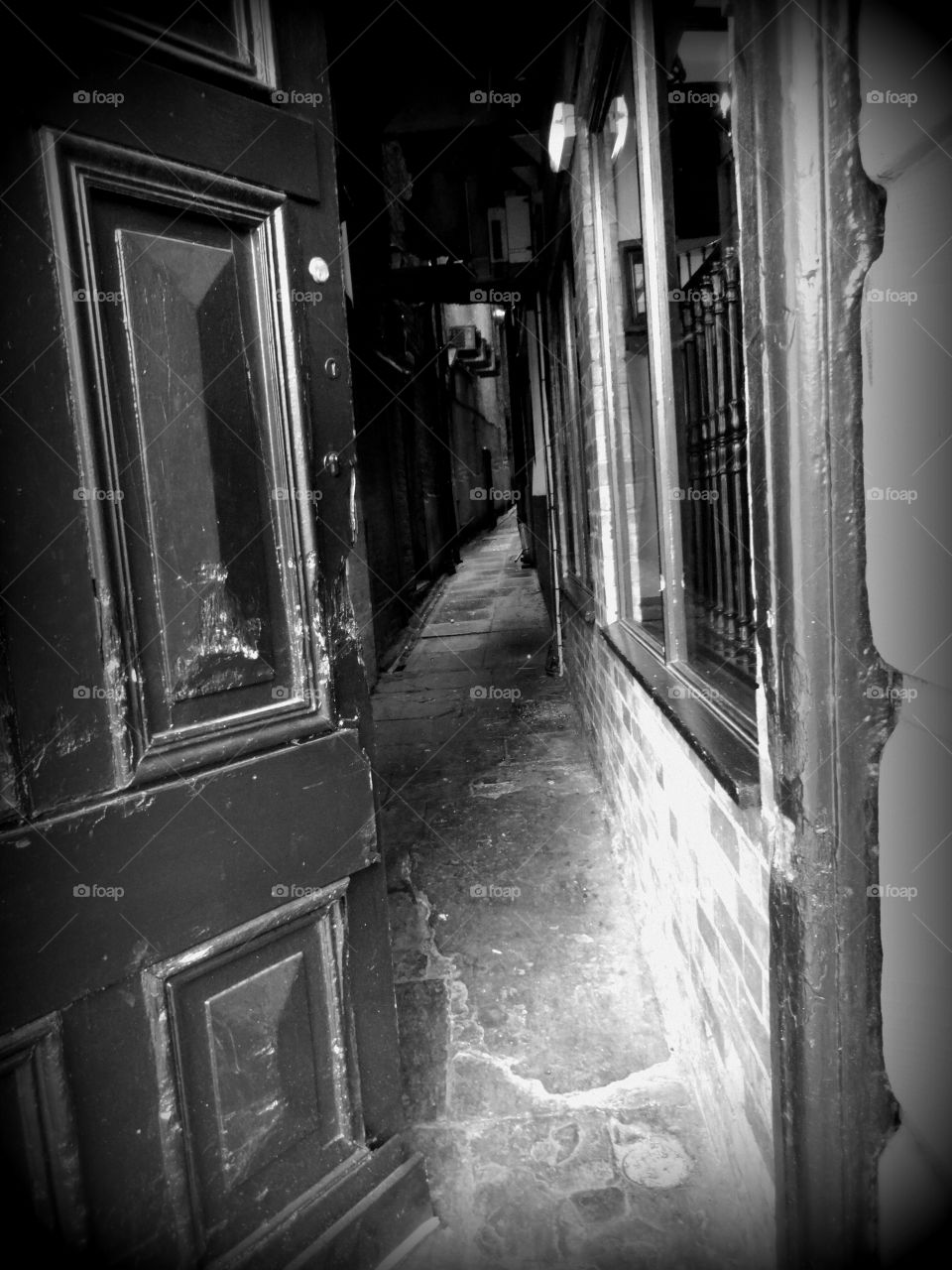 Amazing old and scary  door in dead end