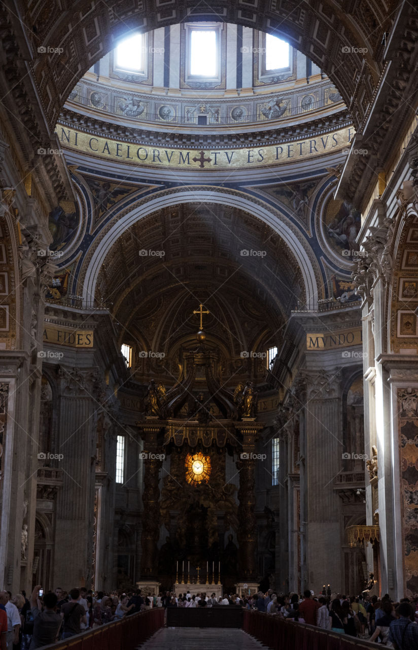 Light enters through the windows in the cathedral