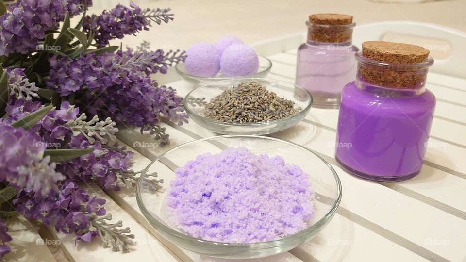 Lavender SPA 🟣 For treatments (lavender salt, lavender bath balls, lavender body oil, lavender foam) and for aroma therapy (dried lavender flowers) 🛀🟣💮