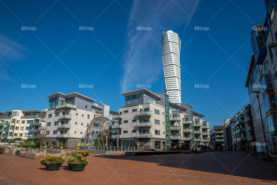 Buildings in Malmo, turning torso