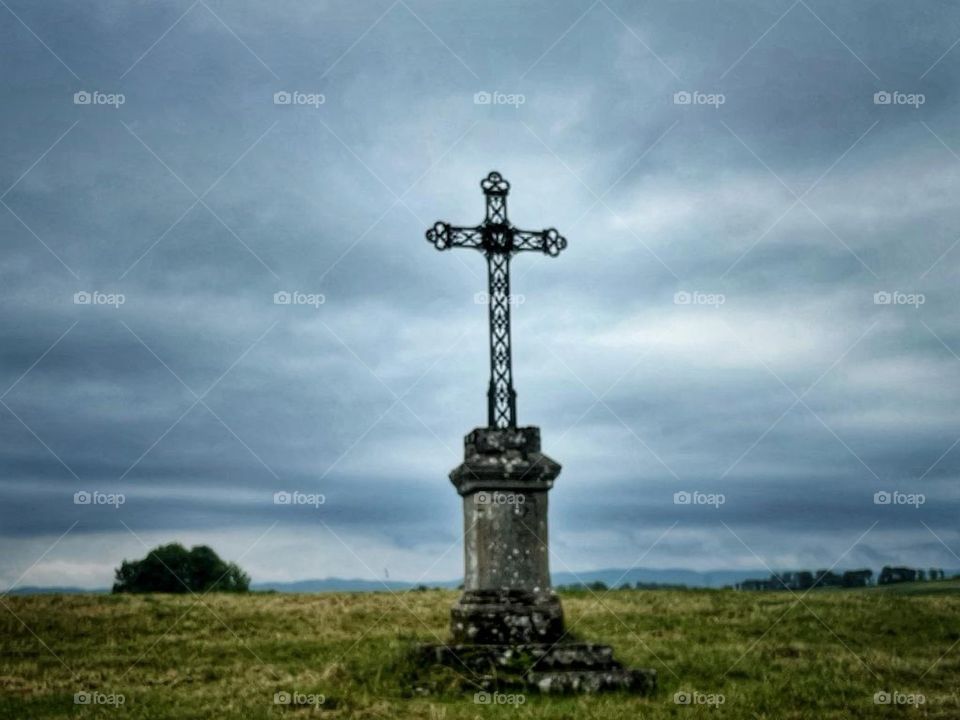 Old cross in a lost place of Jura.