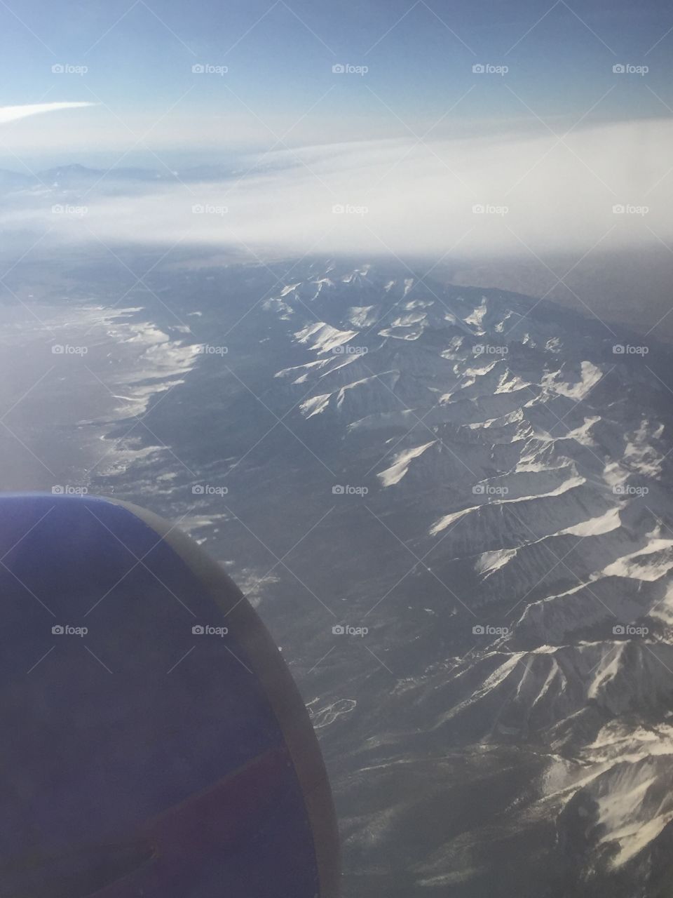 Southwest Airlines flight over the Rockies 