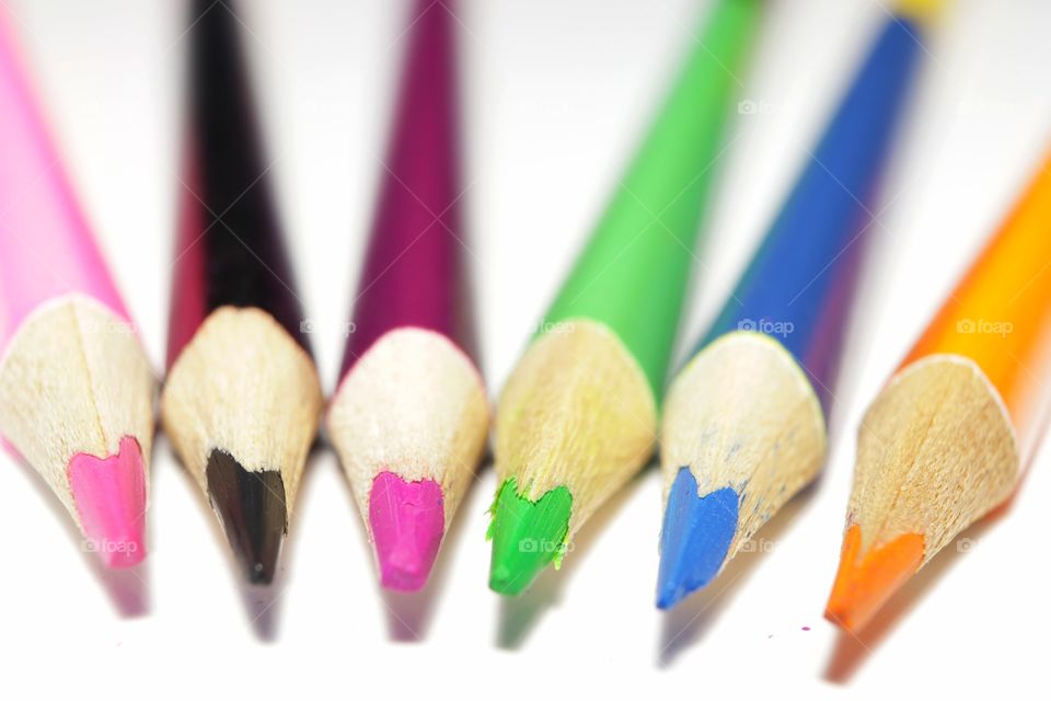 color pencils on a light background