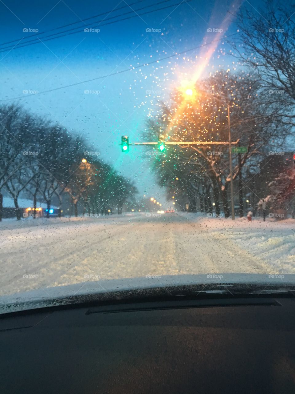 Snowy drive