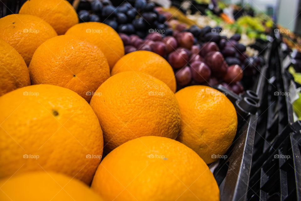 Oranges and grapes