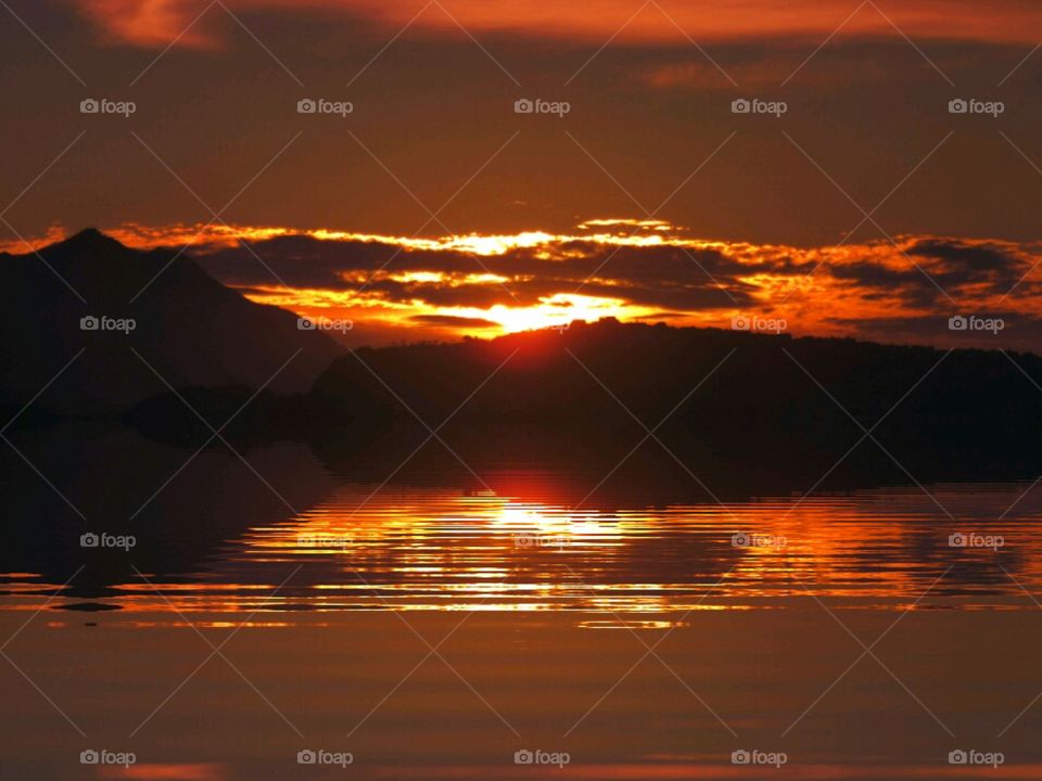 Sunset over Bagnoli ( Naples - Italy ).