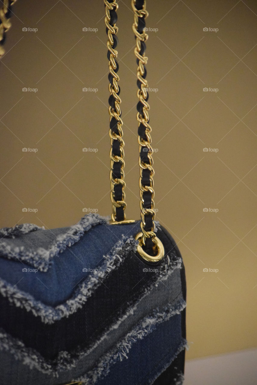 Close-up of a stylish purse