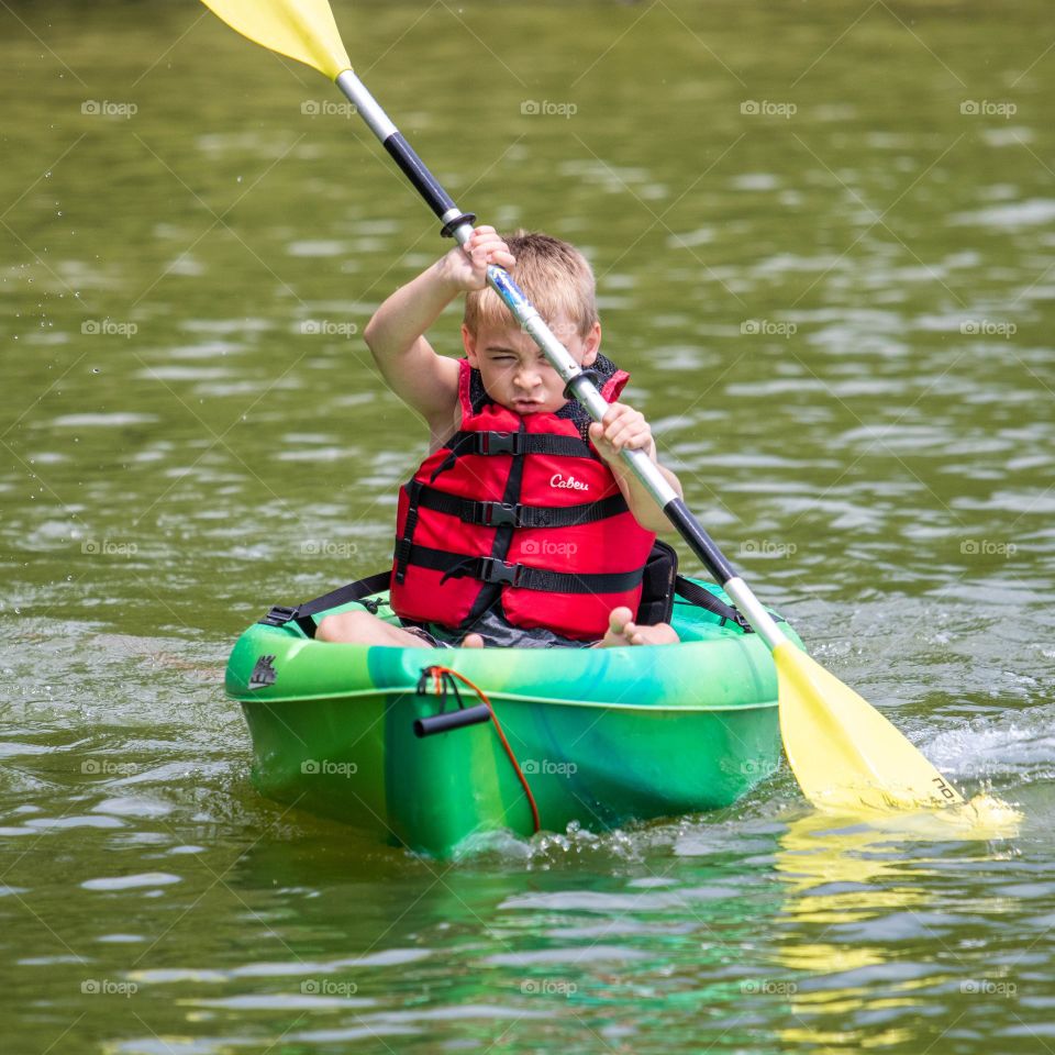 He loves to kayak