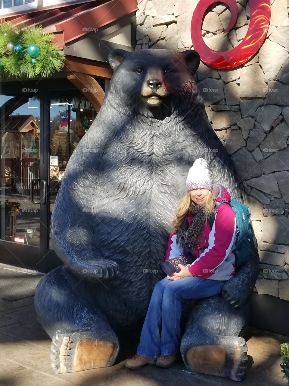 portrait with a bear