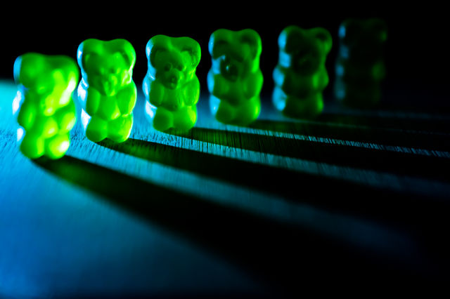 Gummy bears close up
