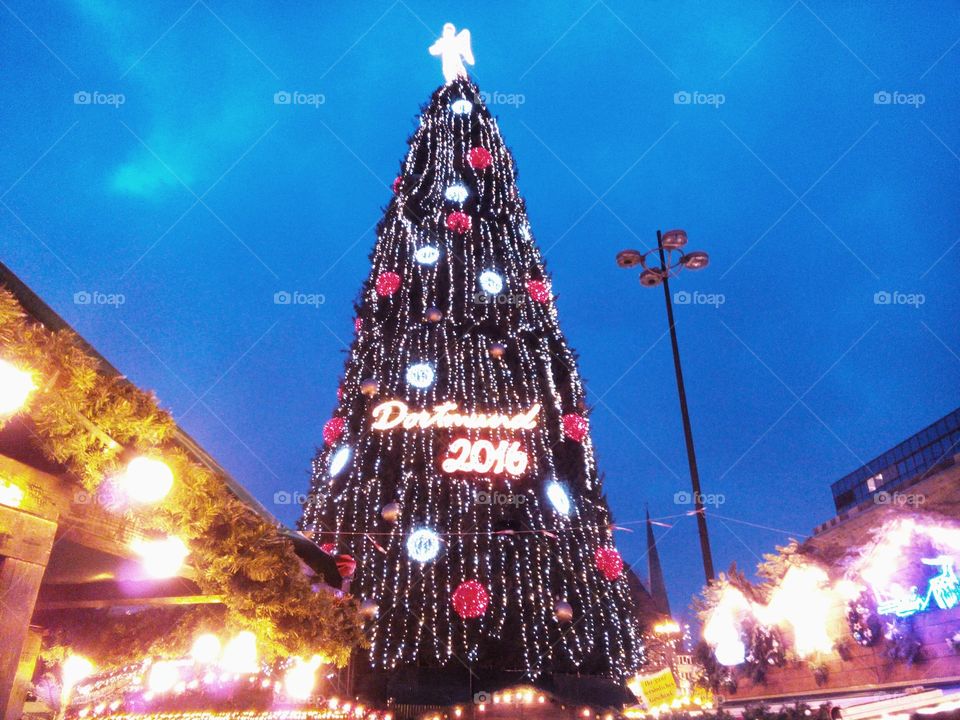 Christmas Tree on Dortmund Christmas Market (Germany)