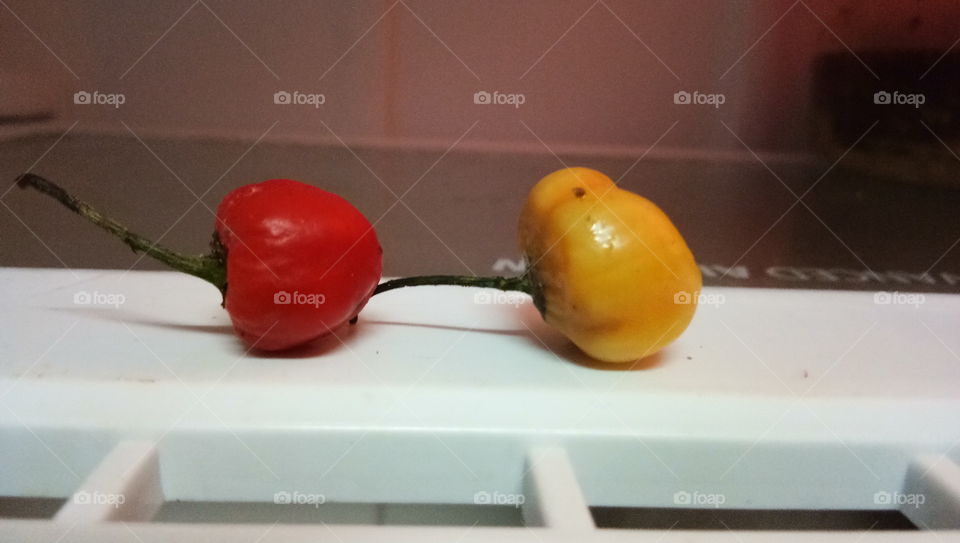 Red and yellow chilies