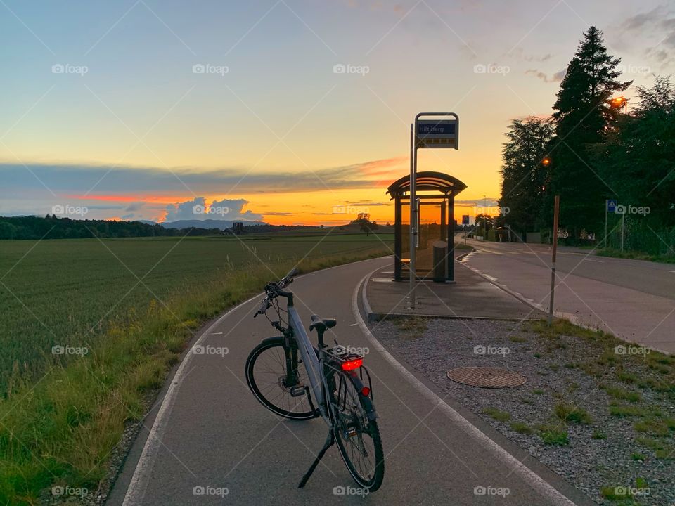 Cycle at sunset 