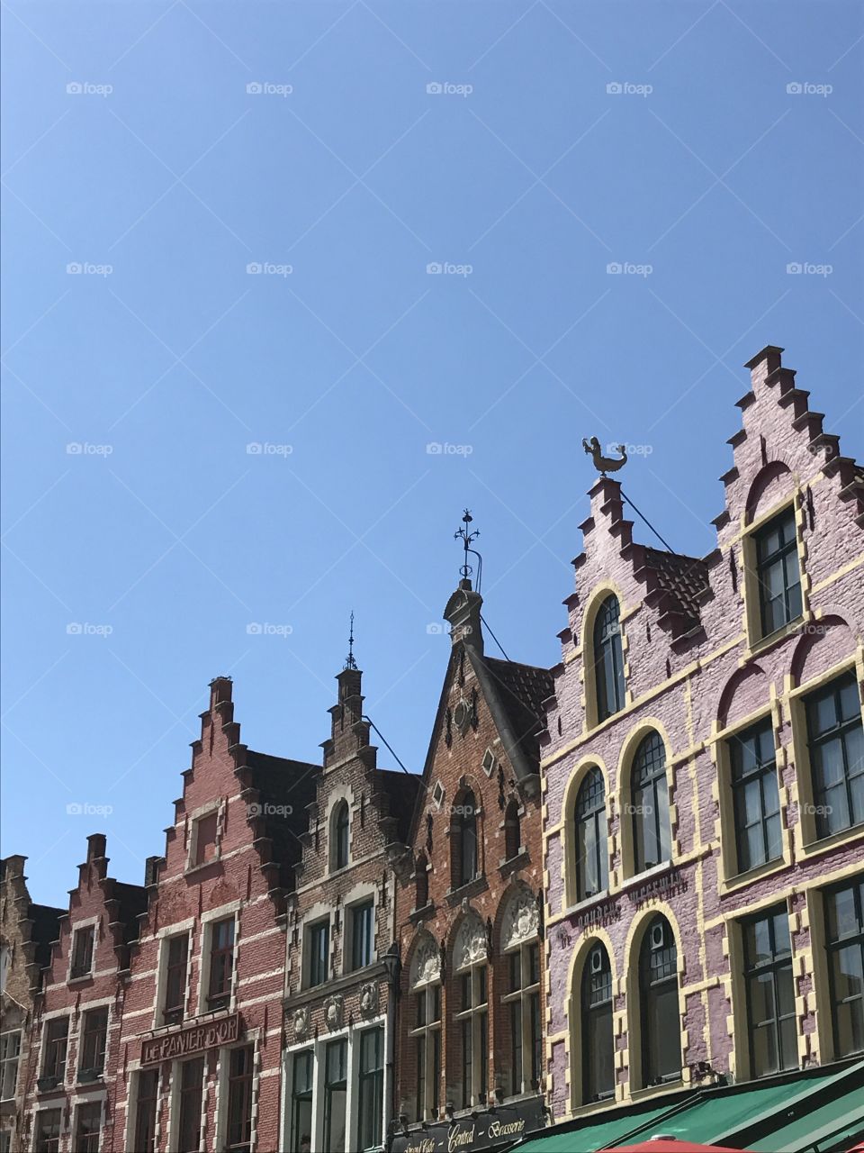 Building awnings in Brugge, Belgium