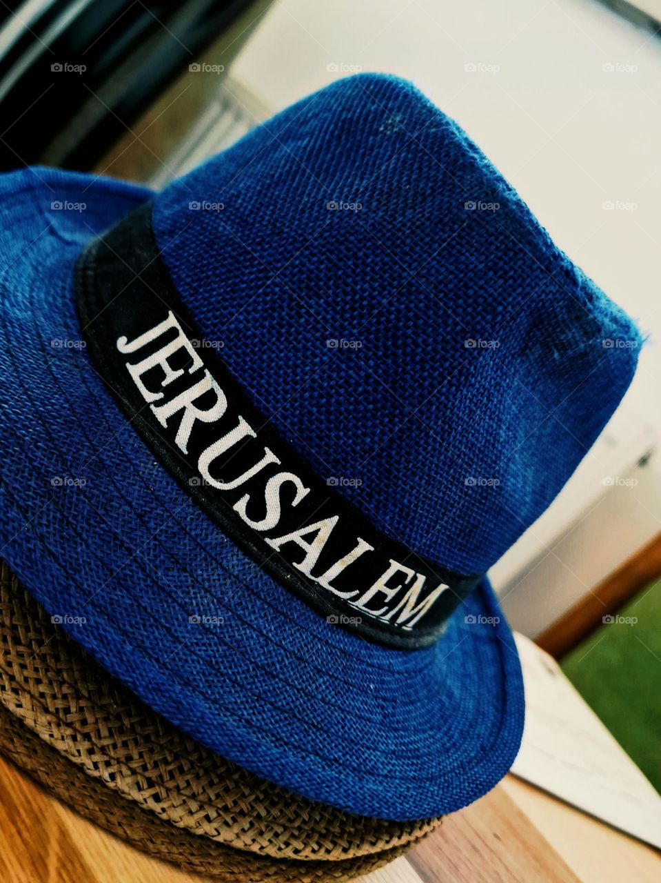 blue hat from jerusalem