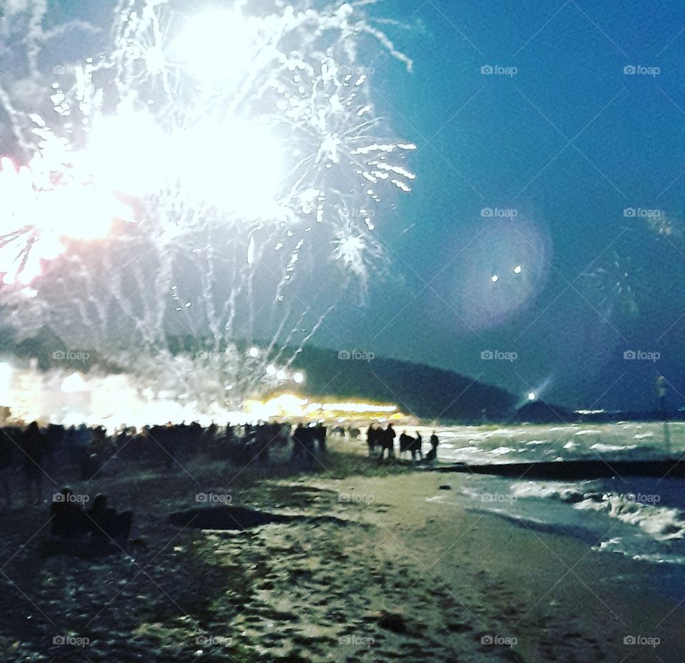 fireworks in Normandy