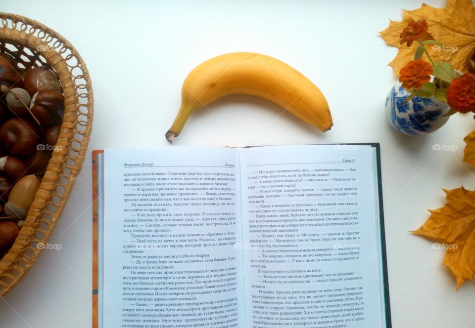 book and banana