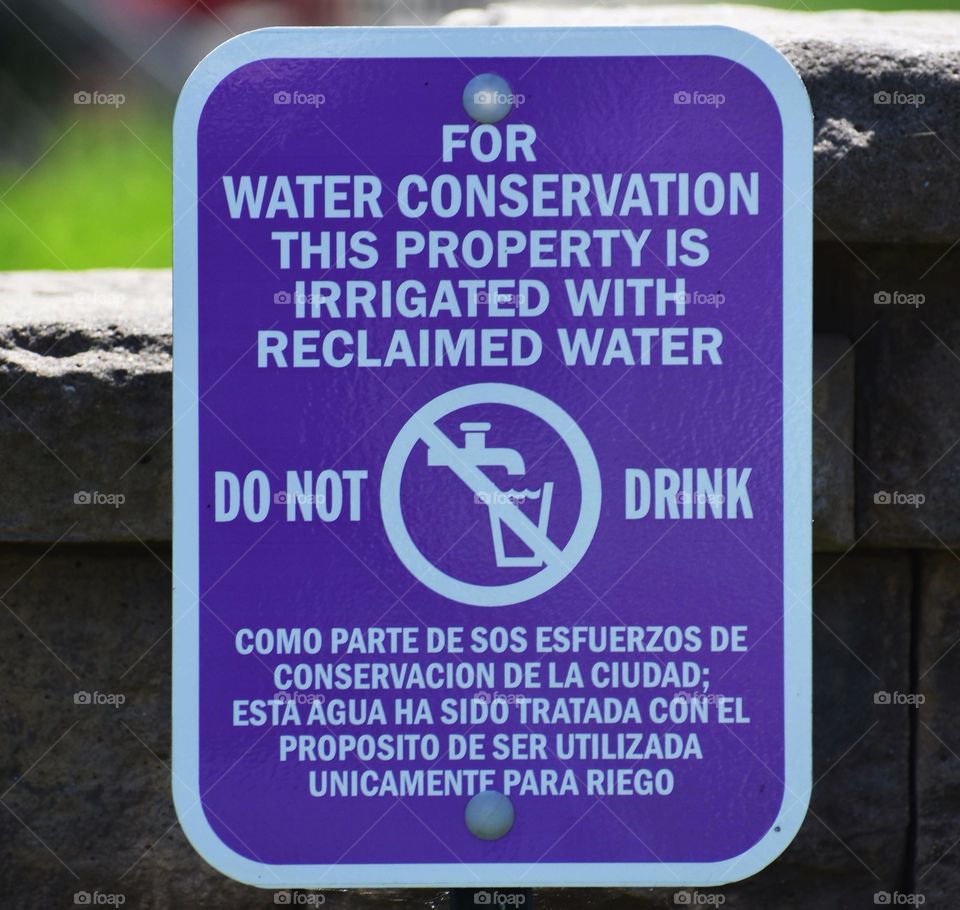 Do not drink water sign