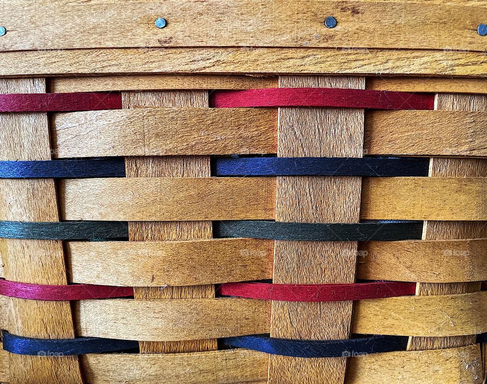 Rectangular shapes in basket weaving, close up of a Longaberger Basket, Longaberger brand basket, vintage Longaberger, woven baskets, rectangle shapes in every day life, baskets with rectangular shapes, woven basket close up, handmade basket