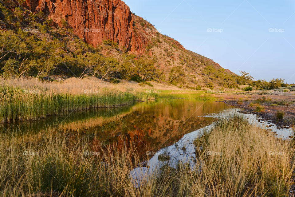 Reflections at Glen Helen Gorge Australia.