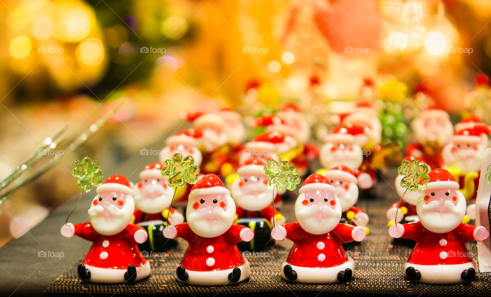 Small Santa dolls ready to celebrate in christmas time.