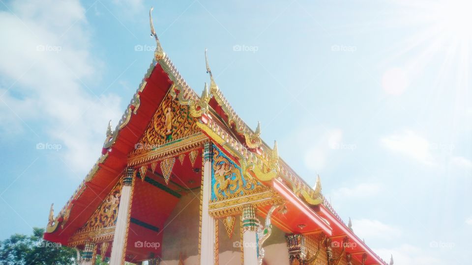 Beautiful of church in Thai temple
