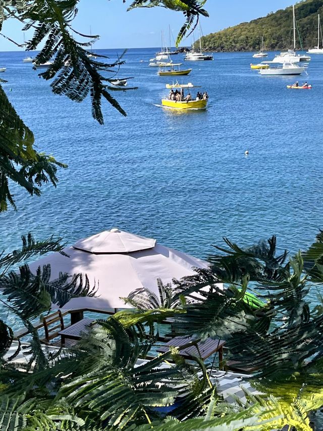 Caribbean natural landscape with views of the sea and its boats