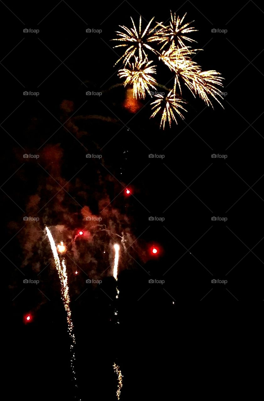 Fiery Fireworks. 4th of July fireworks