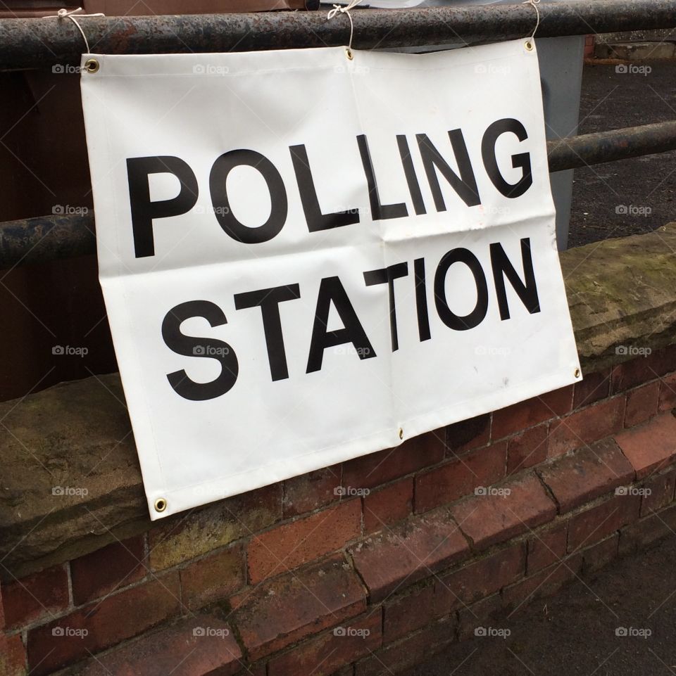Polling Station sign on Election Day 