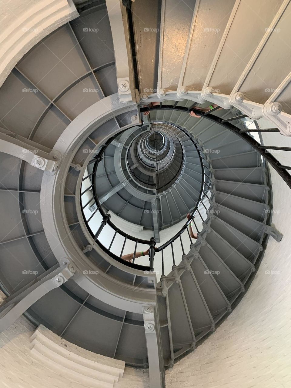 Looking up the spiral staircase