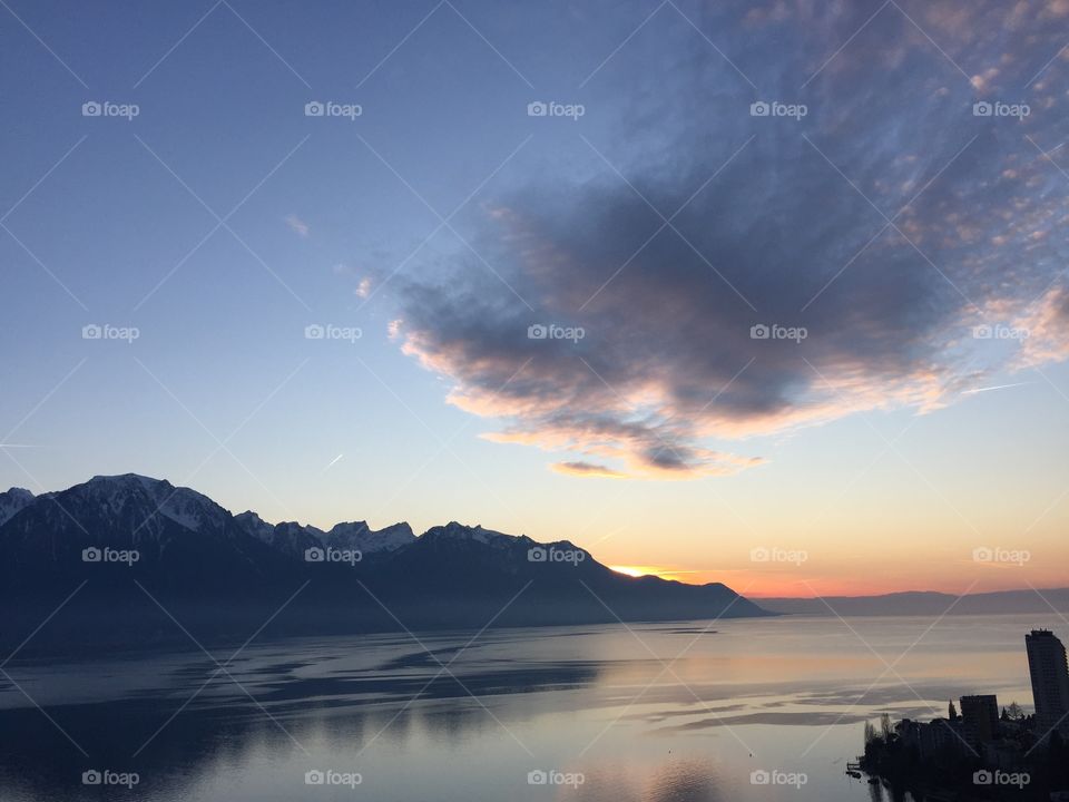 Lake Geneva at sunset