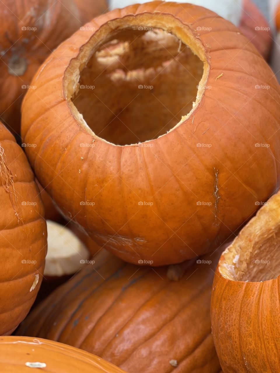 Carved inside pumpkin