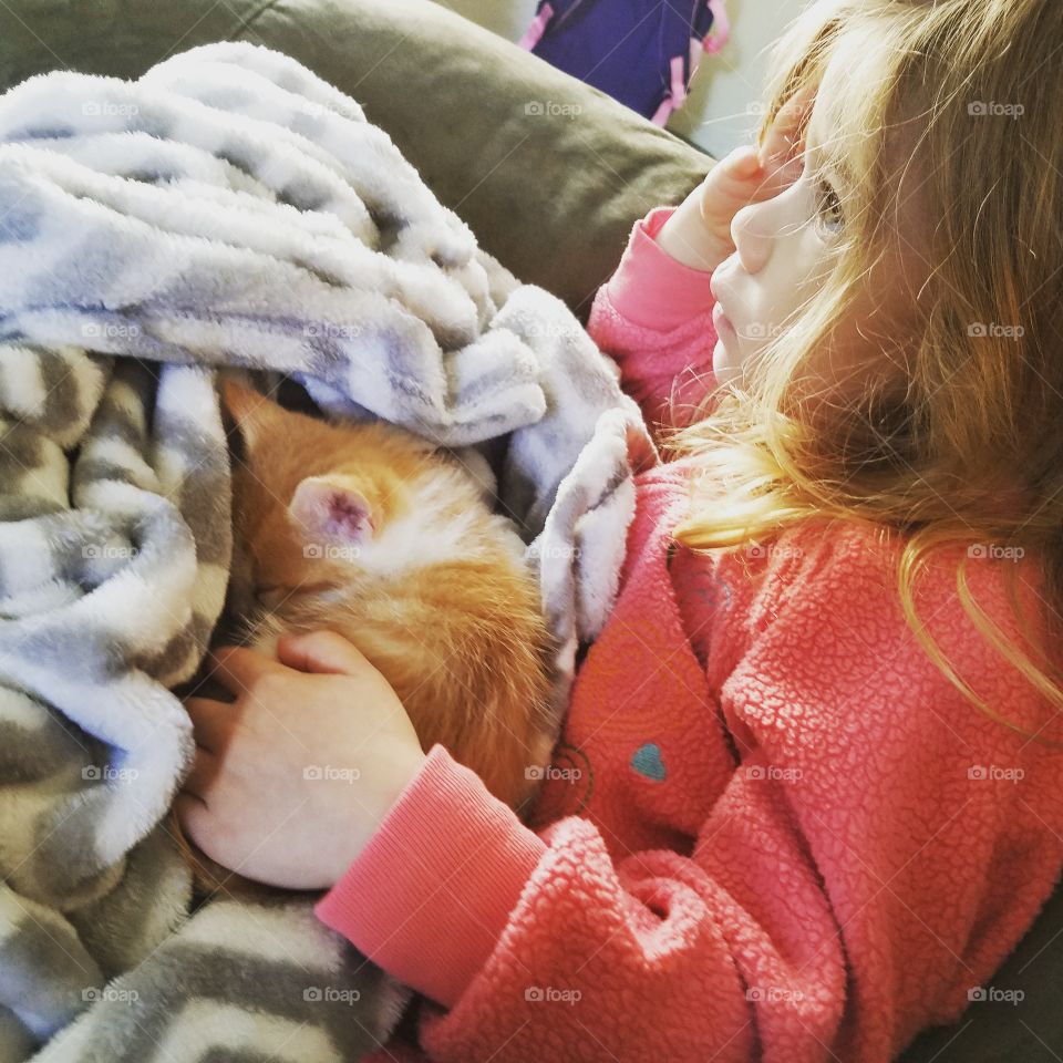 Just a girl and her kitten