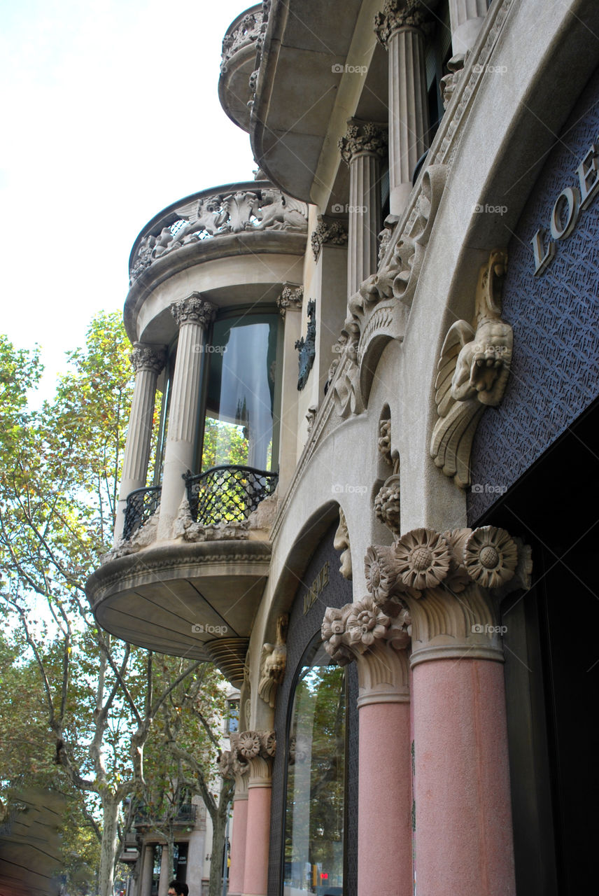Ancient architecture on the streets of Barcelona