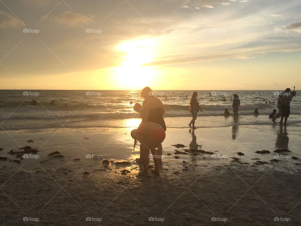 Beach, Sunset, Sea, Water, Ocean