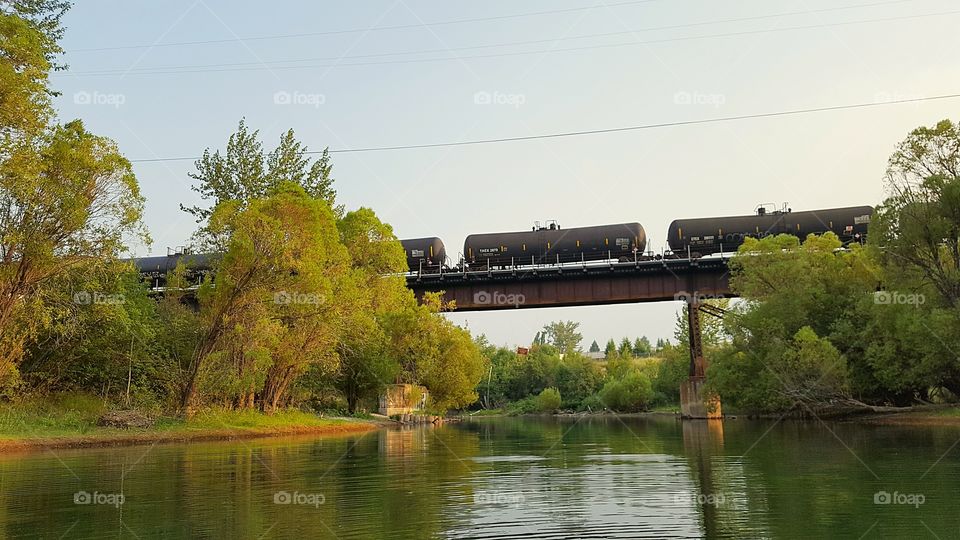 train tracks over the river