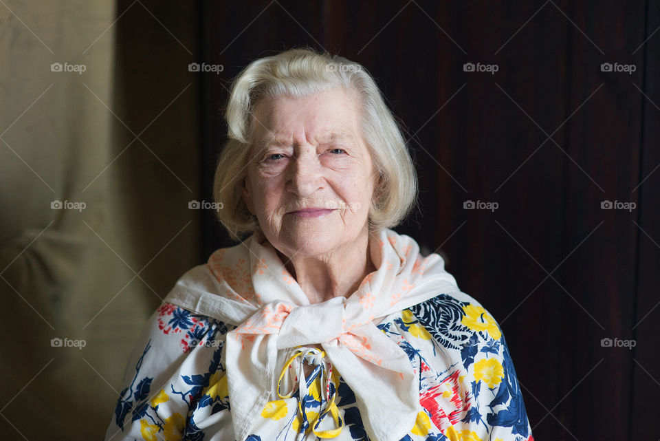 An elderly woman. Portrait.